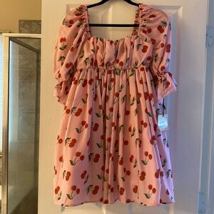 Smak Parlour Size 4 pink and cherries dress